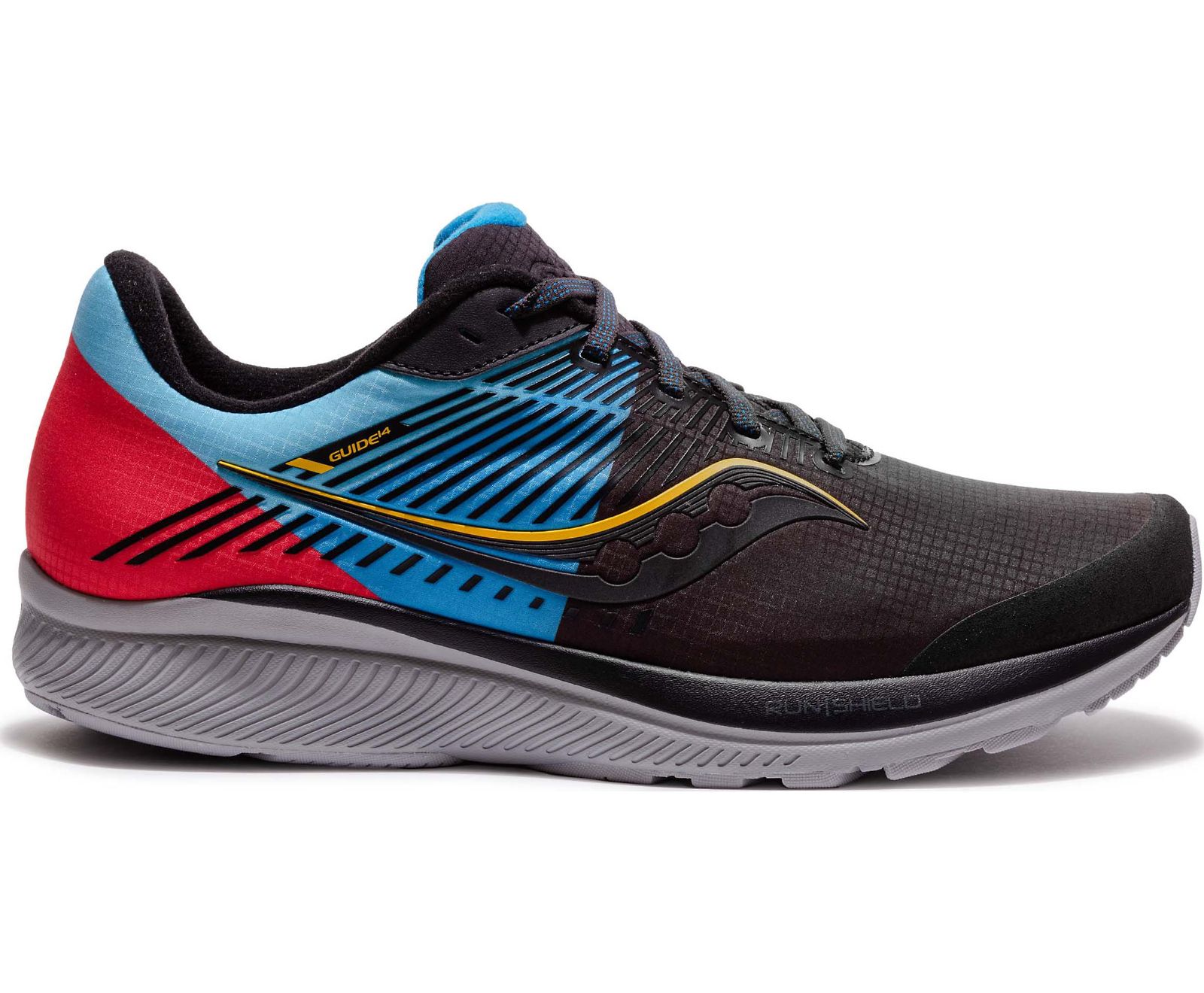 Saucony Guide 14 Runshield Women\'s Running Shoes Black / Blue / Red | AU 149LISH